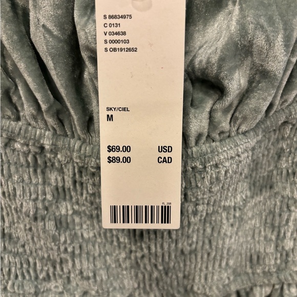 Urban Outfitters Rosie Velvet Romper Color- Sky - Picture 5 of 8